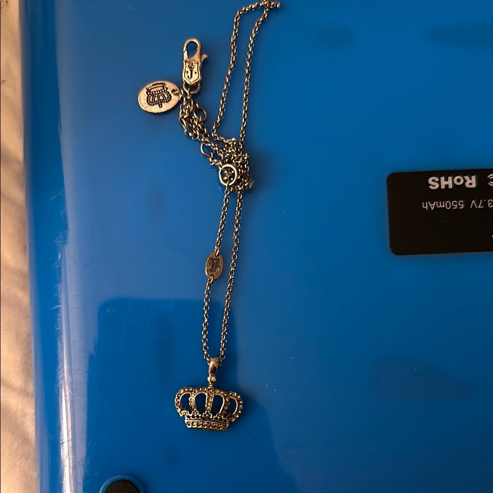 Juicy Couture Silver Crown Necklace